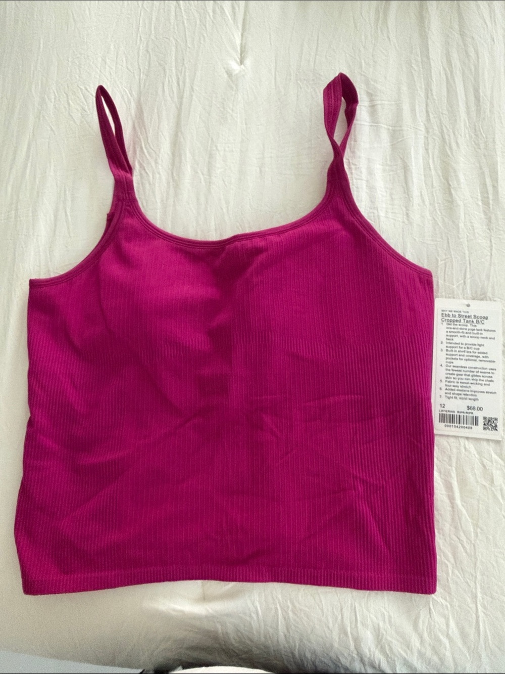 Authentic Lululemon Ebb to Street Scoop Cropped Tank B/C